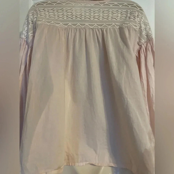 Levi’s Lt Pink Long Sleeve Boho Light Weight Cotton Shirt Sz L - Picture 2 of 8